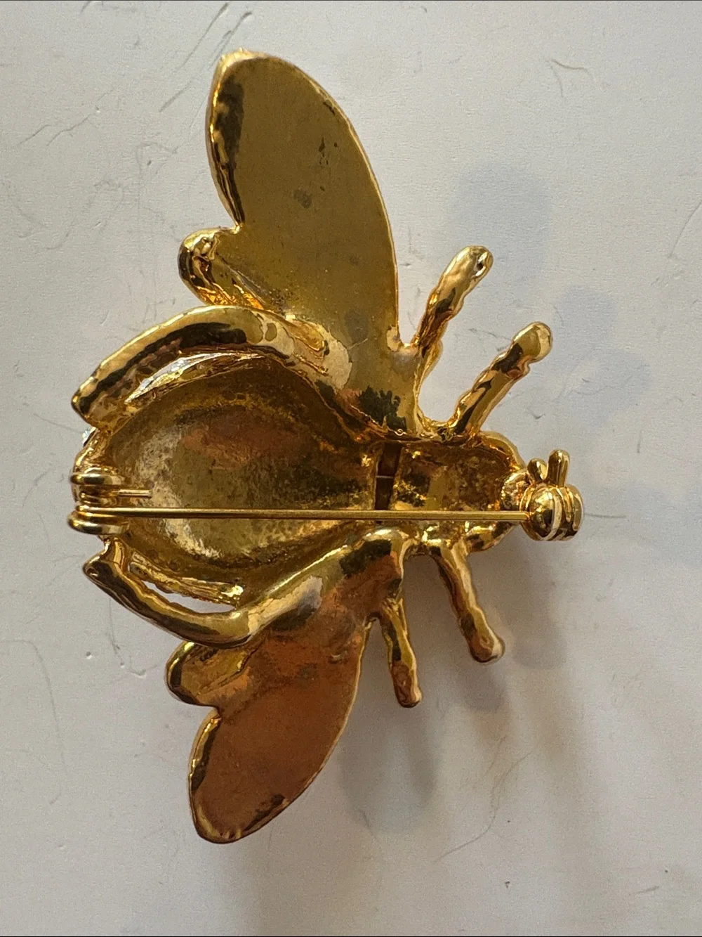 Gold and Crystal Bee Brooch - Sparkling Women’s Accessory